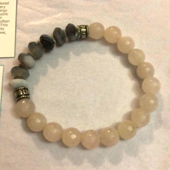 NWOT Agate & Rose Quartz Bracelet - Picture 2 of 2